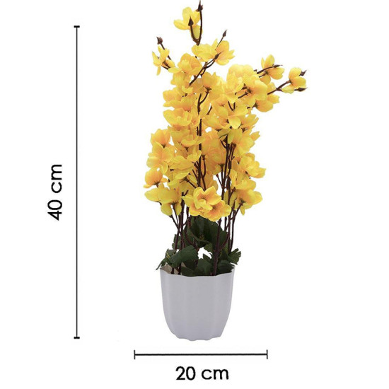 Yellow Blossoms Flower Plant With Pot Yellow Blossoms Flower Plant With Pot