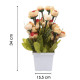 Yellow Rose Artificial Flower Plant With Pot