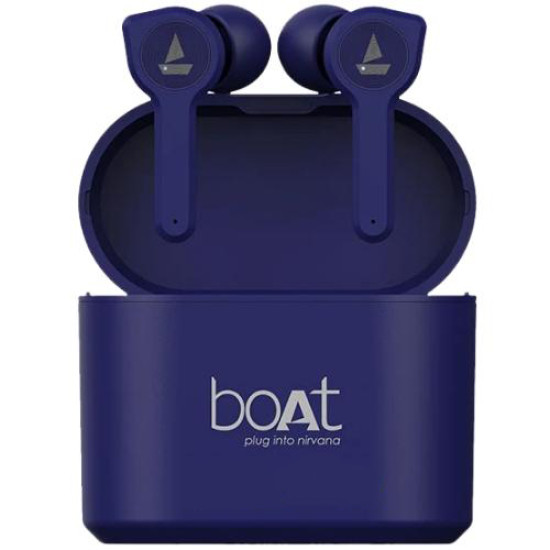 Personalized boAt Airdopes 402 Blue Wireless Earbuds