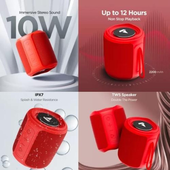 Boat Stone 350 Red Wireless Speaker Boat Stone 350 Red Wireless Speaker