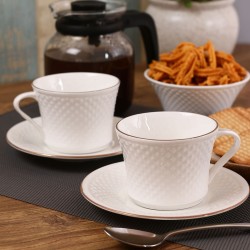 Casper Fine Ceramic Tea Cup Saucer Set 12 Pieces