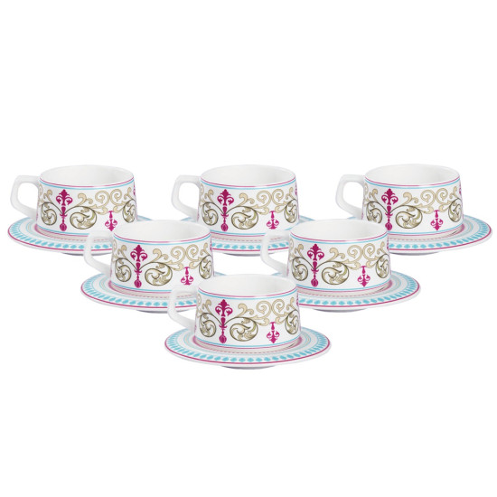 Floral Illusion Cup Saucer Set 12 Pieces