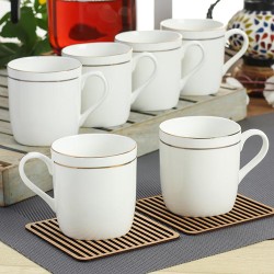 Asian Gold Line Coffee And Tea Mugs Set of 6