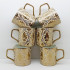 Golden Ebony Tea Mug Set 6 Pieces