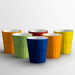 Multicolored Fine Ceramic Coffee & Tea Tumbler Set of 6