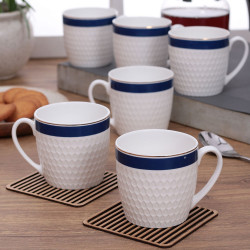 Olive Printed Coffee/Tea Mugs Set Six Piece