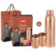 Copper Drinkware Gift Set of Hammered Design