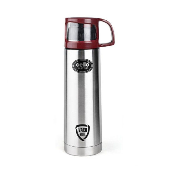 Cello Instyle Maroon Stainless Steel Personalized Vacuum Flask