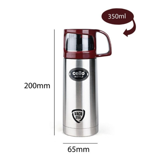 Cello Instyle Maroon Stainless Steel Personalized Vacuum Flask