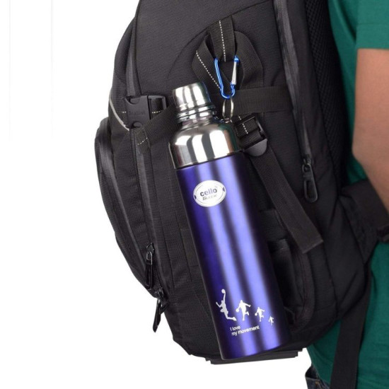 Cello Sleek Blue Stainless Steel Personalized Vacuum Flask Cello Sleek Blue Stainless Steel Personalized Vacuum Flask