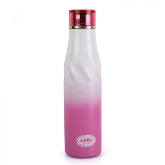 Cello Twist Pink Stainless Steel Vacuum Flask
