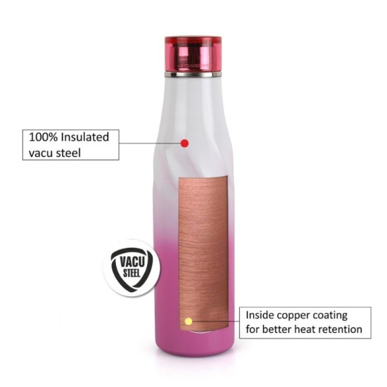 Cello Twist Pink Stainless Steel Vacuum Flask