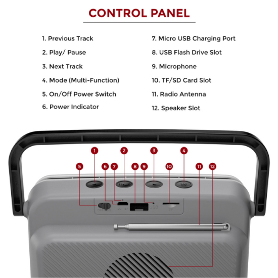 XECH Tellivibe Bluetooth Speaker