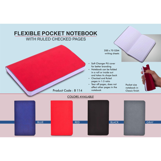 Flexible Pocket Notebook With Company Logo Flexible Pocket Notebook With Company Logo
