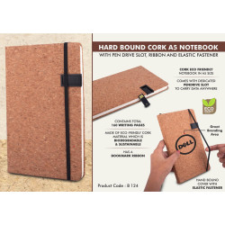 Hard Bound Cork A5 Notebook With Pen Drive Slot Hard Bound Cork A5 Notebook With Pen Drive Slot