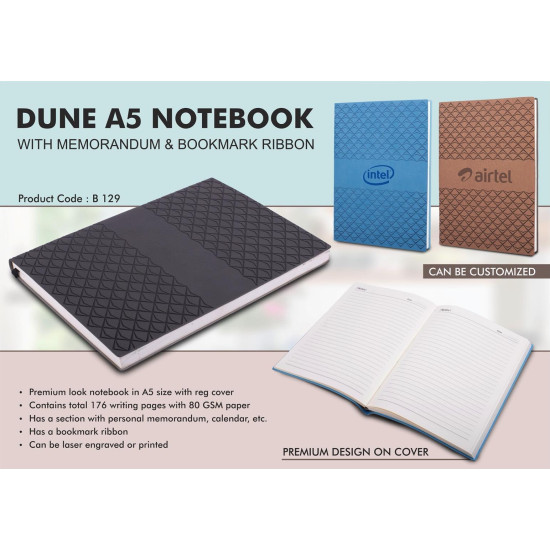 Customized Dune A5 Notebook, Bookmark Ribbon