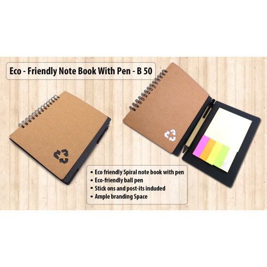 Customized Eco Notebook with Pen N Sticky Pads Customized Eco Notebook with Pen N Sticky Pads