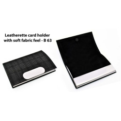 Soft Fabric Feel Leatherette Personalized Card Holder