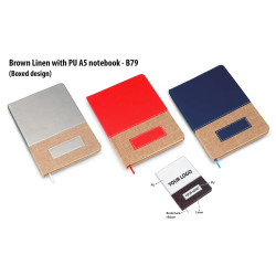 Customized Brown linen PU A5 Notebook Customized Brown linen PU A5 Notebook