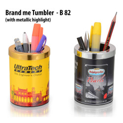 Personalized Brand Me Tumbler with Metallic Highlight