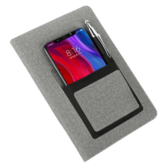 Personalized A5 notebook with mobile pocket Personalized A5 notebook with mobile pocket