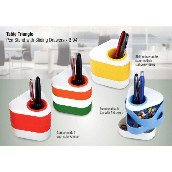 Logo Customized Table Triangle Pen Stand Logo Customized Table Triangle Pen Stand