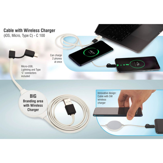 Personalized Cable with Wireless Charger