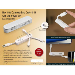Personalized Multi Connector Data cable With Usb C type Port