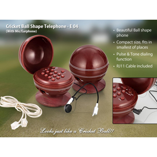 Personalized Cricket Ball Shape Telephone