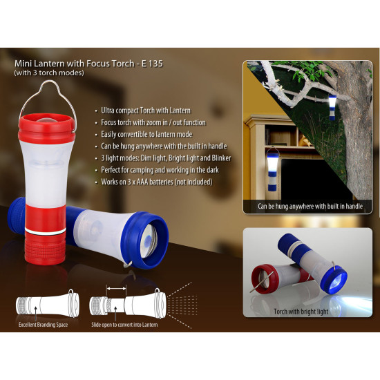 Personalized Mini Lantern with focus torch