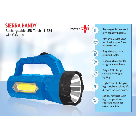 Personalized Rechargeable Led Torch with Cob Lamp