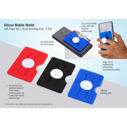 Personalized Silicon mobile wallet with finger slit Personalized Silicon mobile wallet with finger slit