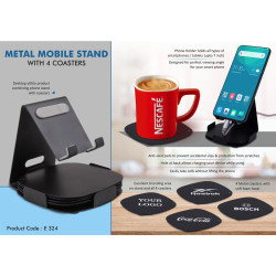 Personalized Metal Mobile Stand With 4 Coasters