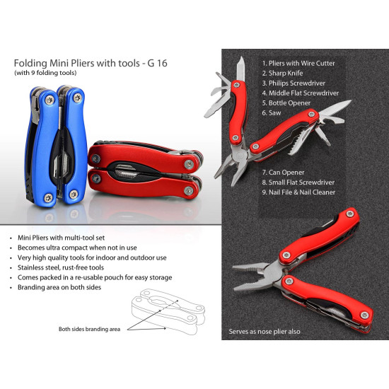 Personalized Folding Mini Pliers Toolkit Personalized Folding Mini Pliers Toolkit