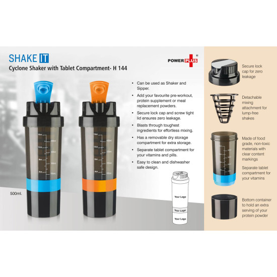 Personalized Shake It Cyclone Shaker with Tablet Compartment Personalized Shake It Cyclone Shaker with Tablet Compartment