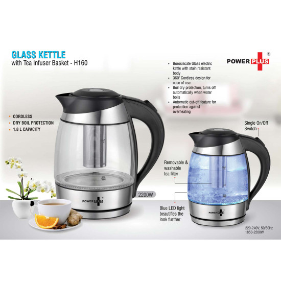 Personalized Glass kettle inbuilt tea infuser basket Personalized Glass kettle inbuilt tea infuser basket