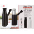 Personalized Slim Cola Stainless Steel Vacuum Flask With PU Sleeve Black