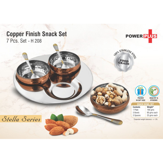 Personalized Designer Copper Finish Snack Serving Set