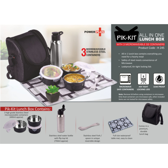 All In 1 Customized Lunch Box With 3 SS Containers