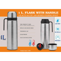 Personalized Silver Flask With Handle