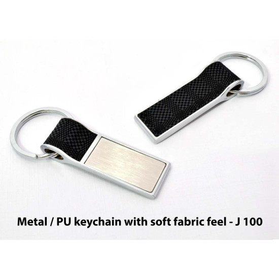 Personalized Metal PU Keychain with Soft Fabric Feel