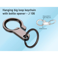 Personalized Hanging Metal Loop Keychain with Bottle Opener Personalized Hanging Metal Loop Keychain with Bottle Opener