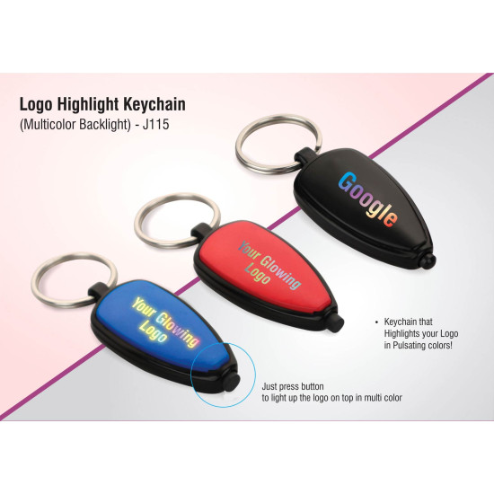 Personalized Multi Color Logo Highlight Keychain