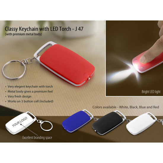 Personalized Classy Keychain With LED Torch