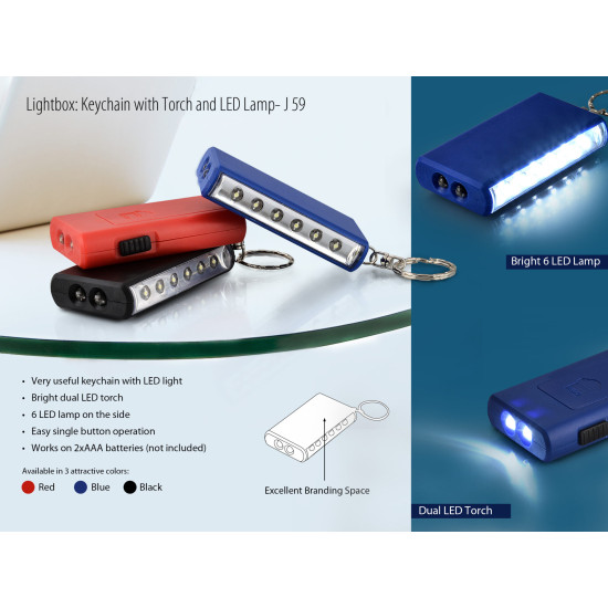 Personalized Lightbox Keychain with LED Torch Lamp