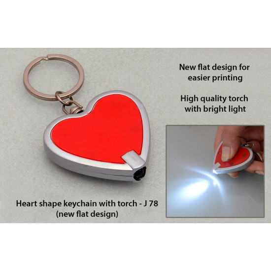 Personalized Heart Shape Metal Keychain with Torch