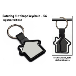 Personalized Rotating Hut Shape Keychain