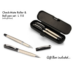 Personalized Check Mate Roller with Ball Pen Set