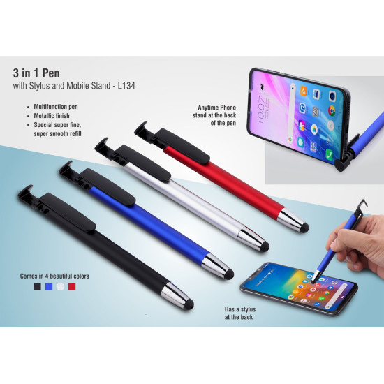 Personalized 3 in 1 Mobile Holder Pen with Stylus Personalized 3 in 1 Mobile Holder Pen with Stylus