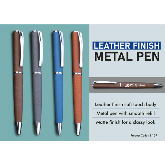 Personalized Leather Finish Metal Pen